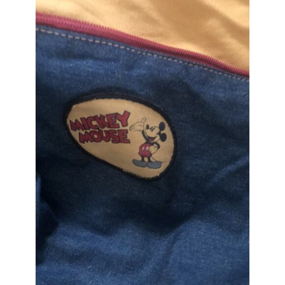 Vintage Disney Mickey Mouse Classic Denim Expandable Zip Duffel Bag Tote Duffle - Picture 7 of 10